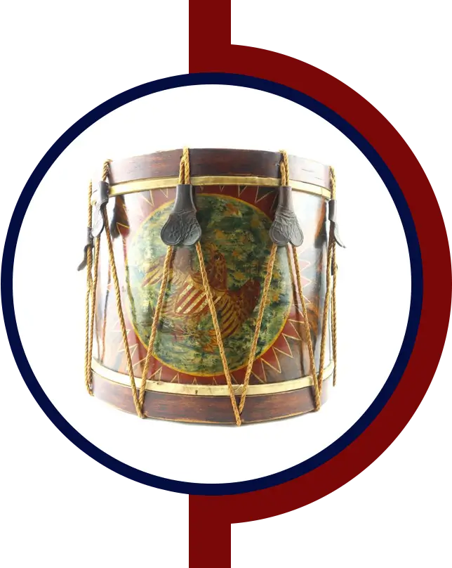 A drum with strings attached to it.